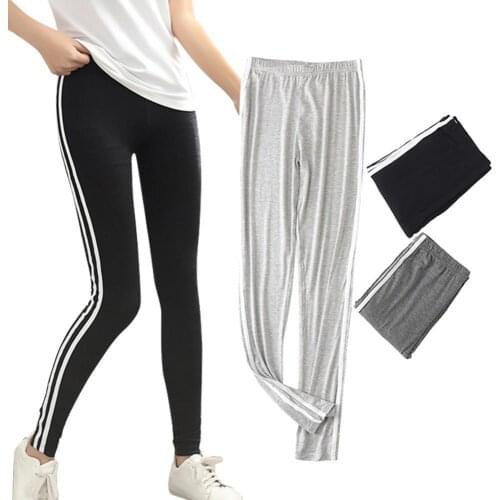 Women Fashion Striped Sports Training Yoga Pants Stretchy Skinny Running Leggings