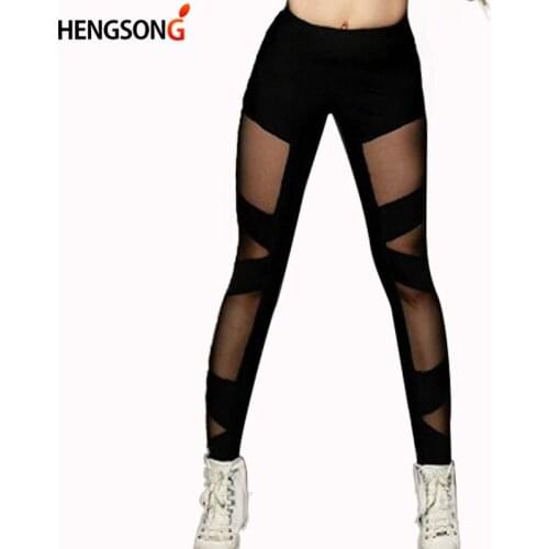 Ladies High Waist Mesh Women Pants Fitness Breathable Push Up Thin Pants Women Quick Dry Casual Leggins