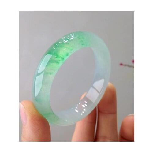 Zheru Jewelry Natural Burmese Jade 54-64mm Light Color Bracelet Elegant Princess Jewelry Best Gift