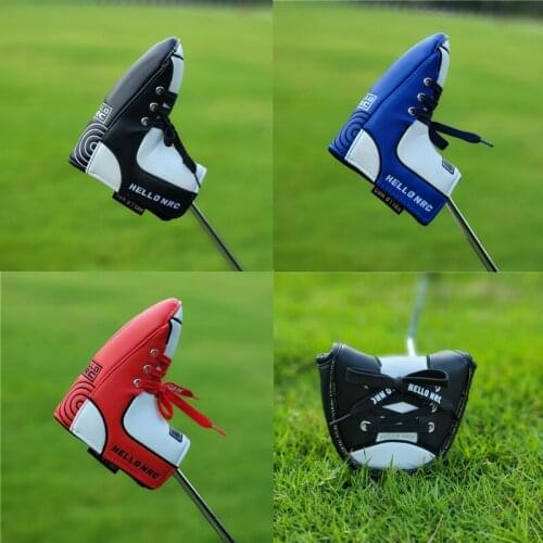 1pcs Golf Putter Headcover PU Leather Waterproof Magnetic Closure Shoe Design Golf Club Putter Head Covers