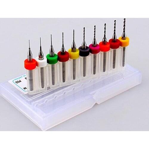 10 Pcs 0.3-1.2mm Import Carbide Pcb Drill Bits, Print Circuit Board Mini Cnc Drilling Bit Set, Woodworking Tools