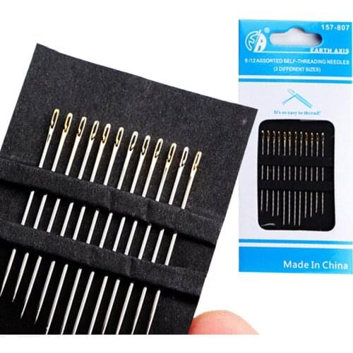 12pcs/set Blind Needles Multi-size Side Opening Stainless Steel Darning Hand Sewing Needles Embroidery Tool DIY Needle
