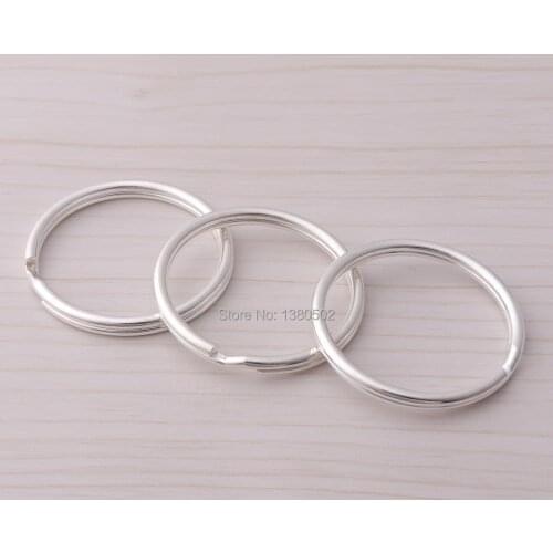 30PCS /lot metal key ring split ring silver color 25mm inner round shape key chain for diy Craft