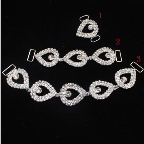 4PCS/ lot of Rhine stone Bikini diamond buckle connectors strap women Silver Diamond clasp underwear accessories invitation