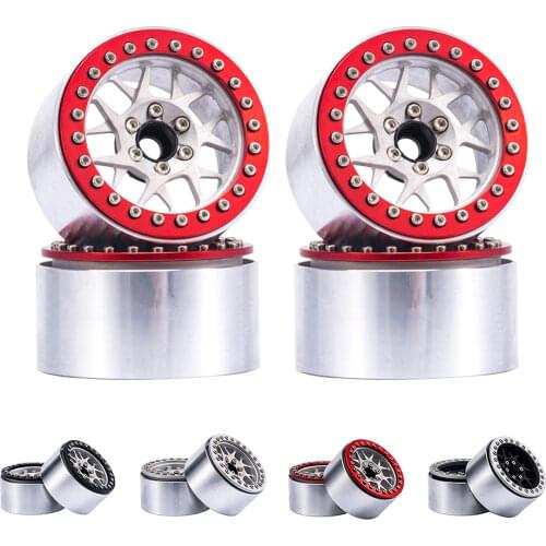 New 4 pieces 1/10 RC Rock Crawler aluminum alloy 2.2 Beadlock wheel rims for Axial SCX10 RR10 spectra 90048, traxxas TRX4