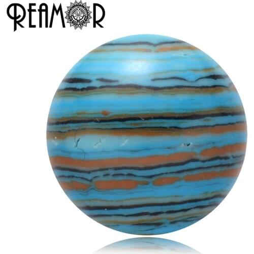 REAMOR Blue Malachite Natural Stone Beads Small Hole Loose Beads Charms For DIY String Bracelet Men Jewelry Making 6/ 8/ 10mm