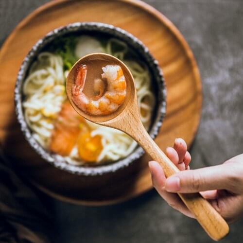 Large Wood Spoon Long Handled Bamboo Kitchen Cooking Utensil Tool Soup Ladle Big Dessert Spoon Dinner Tablespoon