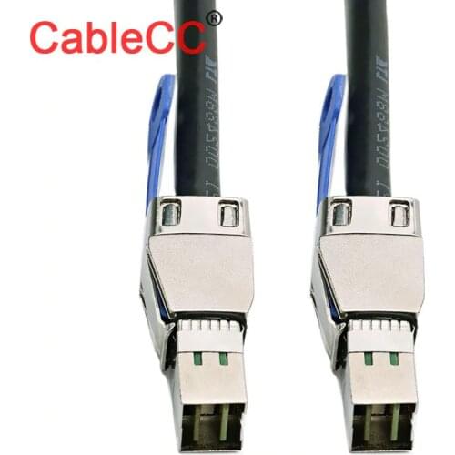 CableCC Mini SAS High Density HD SFF-8644 to External Mini SAS HD SFF-8644 Data Server Raid Cable 50cm 12Gbps