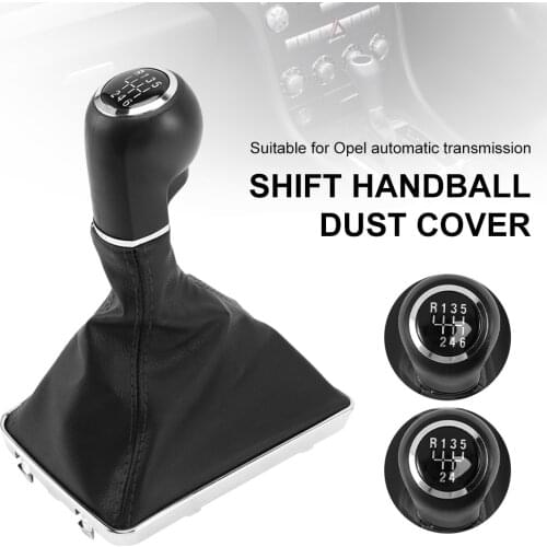 5/6 Speed MT Gear Shift Cover Shift Collar with Stick Knob Cover Leather Boot Dust-proof Cover for Opel Astra Corsa 2005-2010