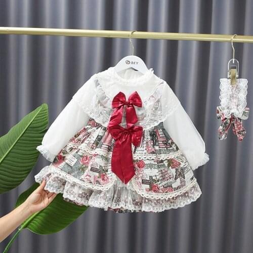 Children Dress for Girls Baby Autumn Lolita Girl Lace Cute Dress Girl Ball Gown Princess Party christmas Kids Vestidos