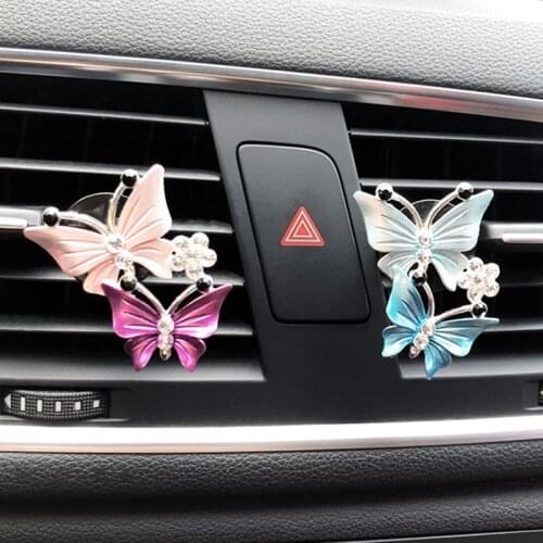 Elegant Car Accessories Interior Girls Butterfly Air Vent Clip Car Smell Flavoring For Auto Car Air freshener In Car Decoration