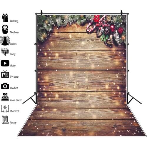 Yeele Christmas Backdrop Photocall Wood Board Glitter Flowers Baby Photography Background Photographic Photo Studio Photozone
