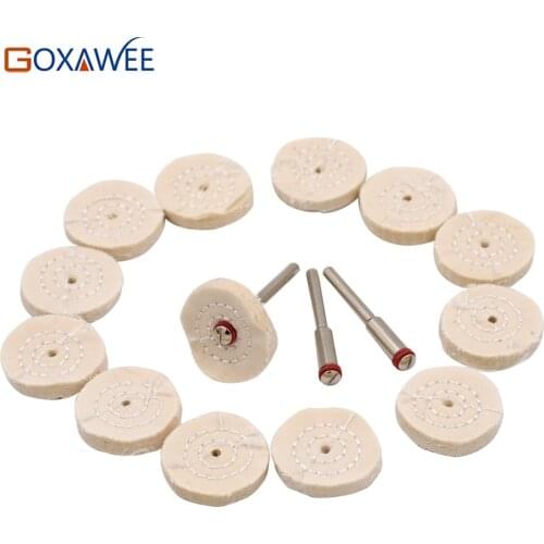 GOXAWEE 100pcs Mini Buff Polishing Wheels for Dremel Rotary Tools Grinding Cotton Cloth wheel Abrasive Tools 22mm Buff Wheels