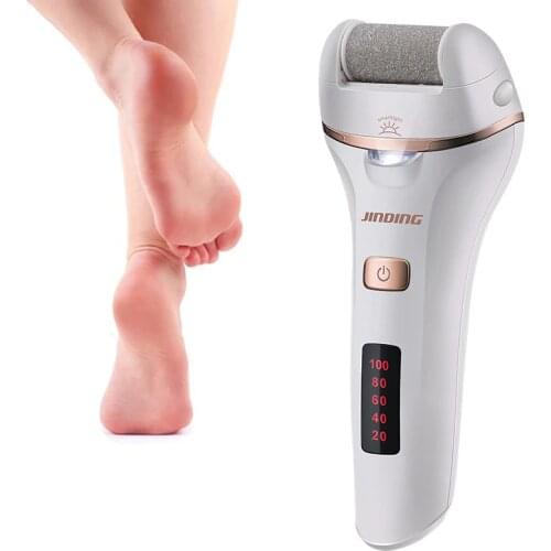 Jinding Electric Exfoliator Pedicure Machine Callus Remover Foot Care Roller Tool Pedicure File for Feet Heel USB Charging