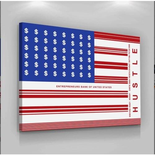 American Hustle Painting Nordic Inspirational Typography Success Quotes Poster Print Wall Art Canvas For Home Family Office Room