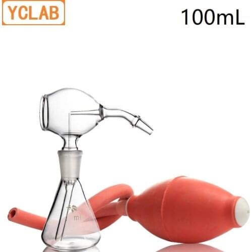 YCLAB 100mL Conical Spray Flask Glass Thin Layer Chromatography Color Rendering Bottle with Rubber Ball Lab Chemistry Equipment