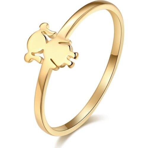 CACANA Stainless Steel Ring For Women Love Little Girl Engagemen Wedding Rings Accessories Mujer Bague Femme Jewelry Gift R399