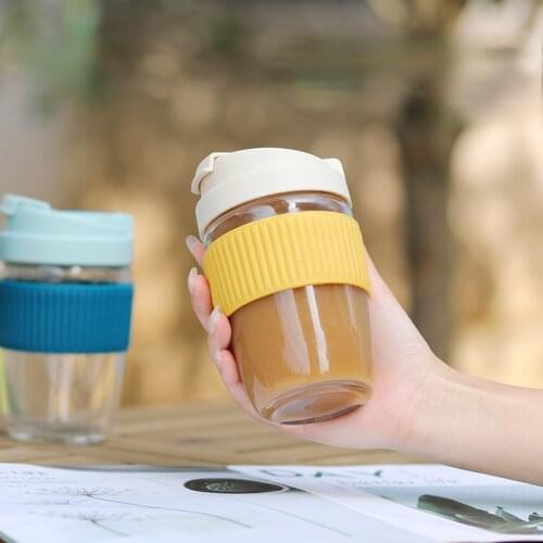 Creative Girl Bomb Cover Cute Water Bottle Double Drink High Borosilicate Glass Cups Portable Leak-proof with Straw Water Bottle