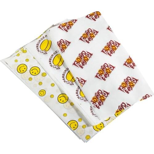 100Pcs Oilpaper Wax Paper Food Wrapper Paper For Bread Fries Burger Decoration Packaging Paper Nonstick Baking Food Grade Grease