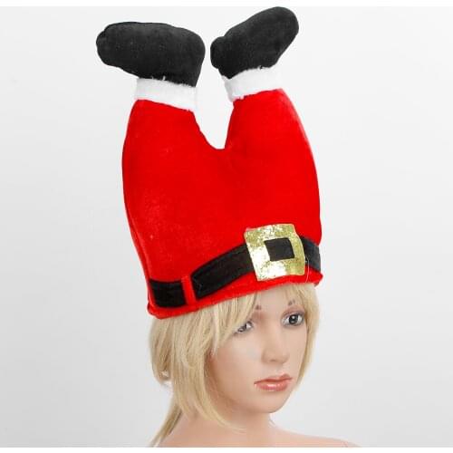Novelty Christmas Hats Santa Claus Clown Pants Leg Hat Christmas Party Amusement Park Clown Costume Hat Props Kids Funny Toys