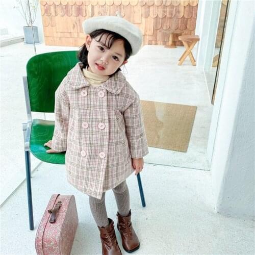 Girl Coat Kids Woolen Cloth 2021 New Arrive Plus Velvet Thicken Warm Winter Autumn Kids Cardigan Cotton Outwear Childrens Cloth