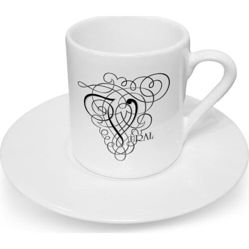 Personalized Calligraphy V Letter Turkish coffee Cup (Model 2)