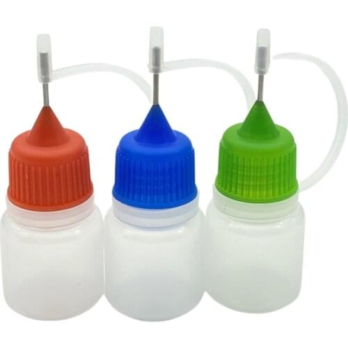10 X 3ml E-liquid Plastic Dropper Bottle With Metal Needle Empty Container For Liquid Vial