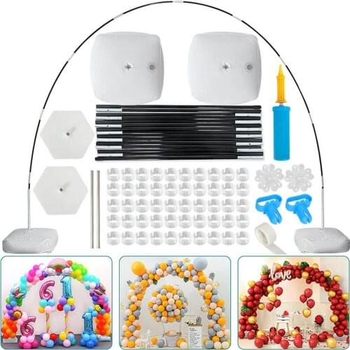 Practical Balloon Arch Kit 9FT Tall 10Ft Wide Adjustable Balloon Stand Set with Water Fillable Base 50Pcs Balloon Clips