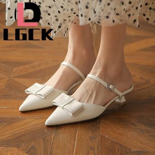 Bowknot Sandals Women Summer New Pointy Slippers Sandals Closing The Top of The Shoe Womens Fashion Party Wedding Ladies Shoes