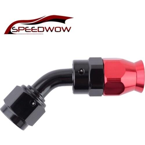 SPEEDWOW AN10 Swivel PTFE Hose End Fitting 45 Degree Reusable Aluminum Hose End For PTFE Oil Fuel Line