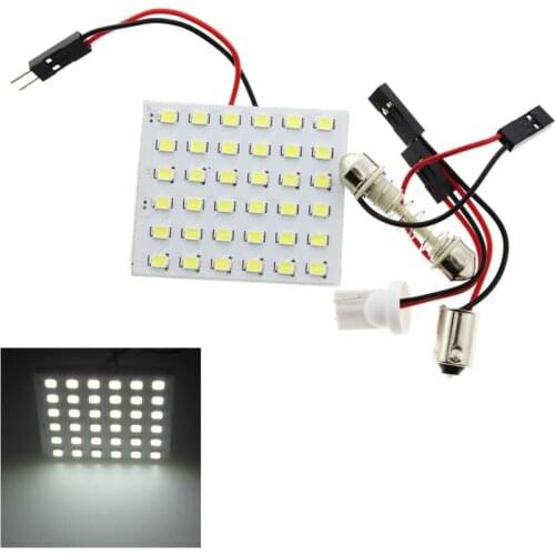 LED Auto Dome Panel Light Car Interior Reading Lamp Roof Bulb With T10 C5W Festoon 2 Adapter Base 36SMD 2PCS