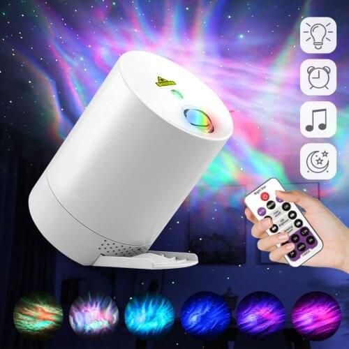 LED Night Light Starry Sky Projector Water Wave Lamp Star Music Rotating Remote Control Bluetooth Bedroom Beside Lamp