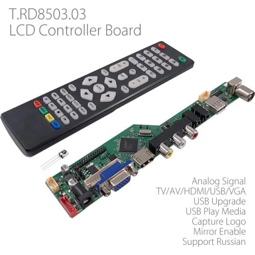 T.RD8503.03 Universal LCD LED TV Controller Driver Board TV/PC/VGA/HDMI/USB Interface 8.9-42 inch Matrix Russian