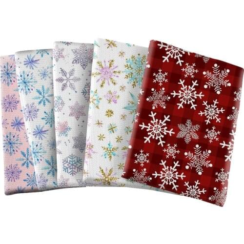 Polyester Cotton Bullet Fabric Christmas Celebration Theme Printed Cloth Fabric Handmade Crafts Garment DIY Material