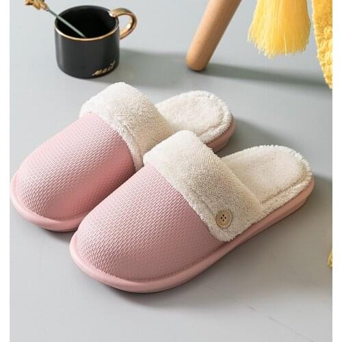 TZLDN Womens Winter Indoor Warm Flat Shoes Detachable cotton slippers Home Bedroom simple home cotton Soft Bottom Slippers