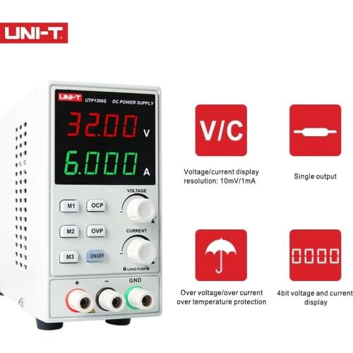 UNI T UTP1306S single-channel linear DC power supply Stabilized Voltage 32V/6A 4bits Display Over Current/Voltage/Temp Protect