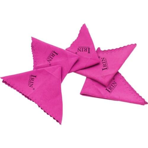 Universal 5Pcs Cleaning Cloths Polish Cloth 250x250mm Rose Red for Guitar Violin Saxophones Cleaner