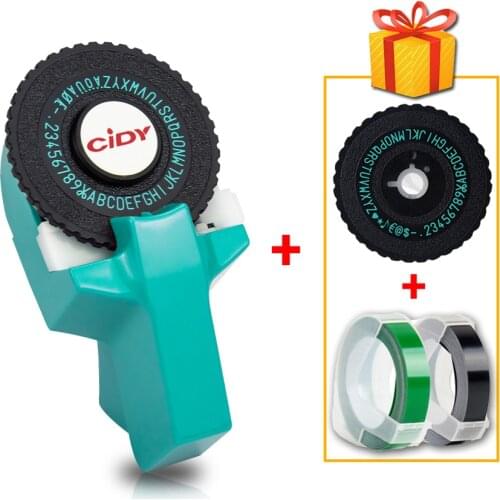 Blue color Embossing Label Maker for MOTEX E101 Upgrade Version CIDY C101 Mini DIY Typewriter fit for DYMO 9mm 3D label Tape