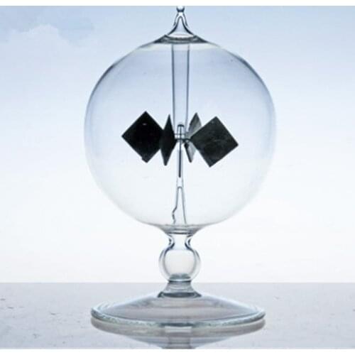 4 Blades Rotating Glass Windmill Solar Powered Crookes Radiometer Light Mill/Educational Teaching Study Tool/Office Home