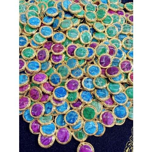 New 24K Jewelry Finding Accessories For Jewelry Making Bracelet, Necklace DIY Round Shape Crazy Agate Beads Mix Color 10pcs