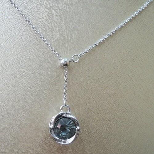 12 pcs one lot fashion silver crystal pendant necklace