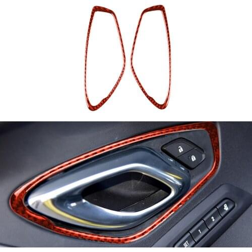 2pcs Car Door Handle Cover Sticker Frame Decoration Switch Protection Shell For Chevrolet Camaro 2017-2021 Auto Accessories