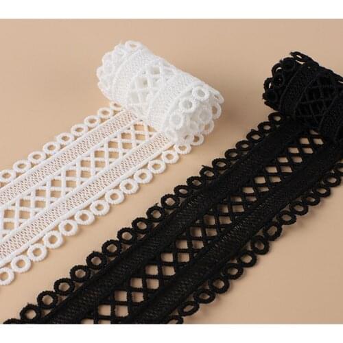 3 Yards Lace Fabric Trim Ribbons Crocheted Lace Ribbon Apparel Sewing Fabric Wedding Party Craft DIY Handmade Accessories