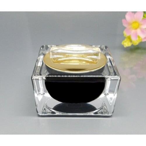 30g luxurious acrylic gold/black/pearl white square shape cream jar for gel/essence/moisturizer/day cream/night cream packing