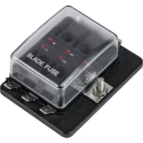 4/6/10 Auto Circuit Blade Fuse Box Holder with LED Warning Light Car Boat Accessory