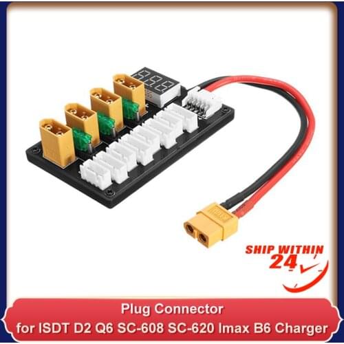 4CH Parallel Charging Board XT60 Banana Plug Connector for ISDT D2 Q6 SC-608 SC-620 Imax B6 Charger LiPo Battery Charging