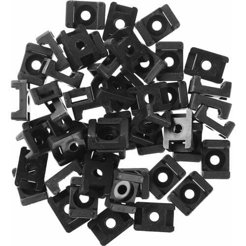 50Pcs Black Nylon Cable Clips Screw Type Saddle Shape Cradle Tie Mounts Bases Clips Cable Holder Wires Cable Clamps