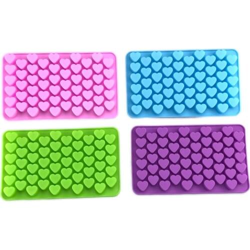 55 cavity Gummy love-heart chocolate silicone mold fondant tool candy Eco-Friendly ice cube tray Saint Valentines Day