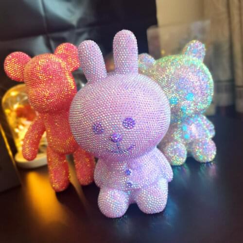 AB Stone Make Rabbit Teddy Diy Diamond Dot Bear Mosaic Embroidery Rhinestone Needlework Handcraft Diy Kits Home Decoration Gifts