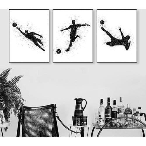 Abstract Football Sport Wall Art Canvas Painting Modern Minimalist Poster Man Gifts Boy Room Decor Pictures Frameless Cuadro